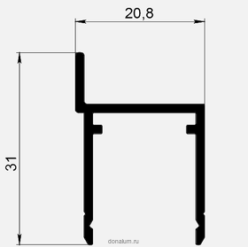 Профиль для сантехнических кабинок стп-002 стойка вертикальная с нащельником под дсп 16мм