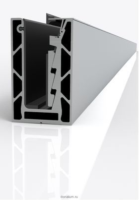 Профиль зажимной алюминиевый для цельностеклянных ограждений комплект опорного профиля h 102 мм для стекол 10, 12, 16, 20 мм